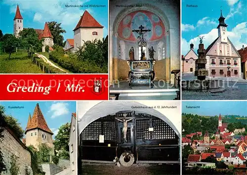 AK / Ansichtskarte Greding Rathaus Marinskirche Kusslerturm Greding