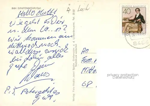 AK / Ansichtskarte Grafenwoehr Marienplatz Rathaus Wasserturm Grafenwoehr