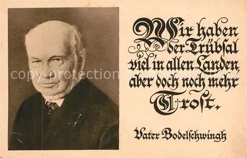 AK / Ansichtskarte Persoenlichkeiten Friedrich von Bodelschwingh der aeltere Persoenlichkeiten