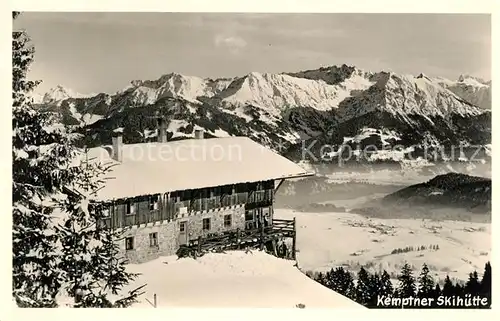 AK / Ansichtskarte Oberstdorf Kemptner Skihuette Fernsicht Winterpanorama Alpen Oberstdorf