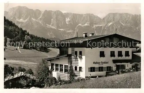 AK / Ansichtskarte Oberau_Berchtesgaden Gasthaus Neuhaeusl mit Untersberg Berchtesgadener Alpen Oberau Berchtesgaden