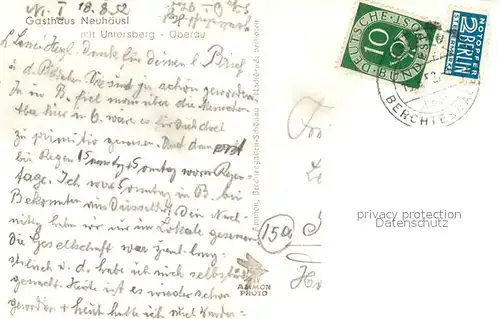 AK / Ansichtskarte Oberau_Berchtesgaden Gasthaus Neuhaeusl mit Untersberg Berchtesgadener Alpen Oberau Berchtesgaden