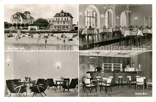 AK / Ansichtskarte Scharbeutz_Ostseebad Berliner Hof Speisesaal Hausbar Gesellschaftsraum Scharbeutz_Ostseebad