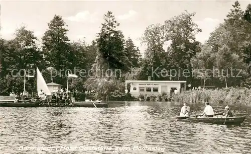 AK / Ansichtskarte Barmstedt Gaststaette zum Bootssteg Ruderboot Rantzauer See Barmstedt