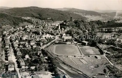 AK / Ansichtskarte Dillenburg Schwimmbad Stadion Fliegeraufnahme Dillenburg