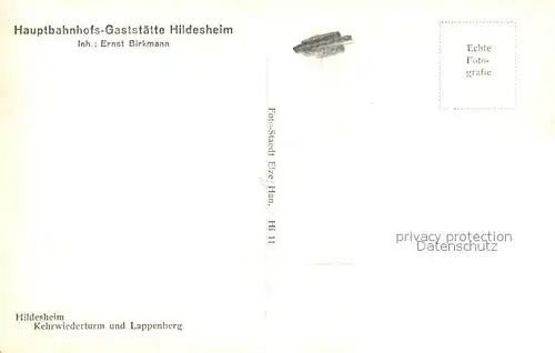 AK / Ansichtskarte Hildesheim Kehrwiederturm und Lappenberg Fachwerkhaeuser Hildesheim