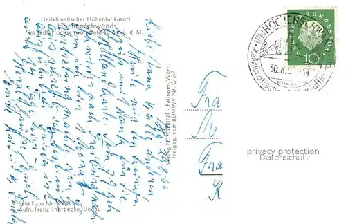 AK / Ansichtskarte Hoechenschwand Heilklimatischer Hoehenluftkurort im Schwarzwald Fliegeraufnahme Hoechenschwand