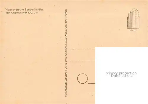 AK / Ansichtskarte Hannover Hannoversche Baudenkmaeler nach Originalen von F. O. Goy Kuenstlerkarte Hannover