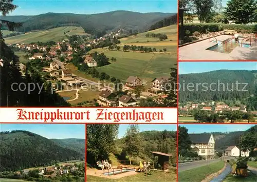 AK / Ansichtskarte Ziegenhagen_Witzenhausen Panorama Kneippkurort Hauptstrasse Landschaft Wassertreten Ziegenhagen Witzenhausen