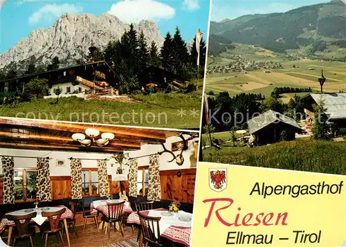 AK / Ansichtskarte Ellmau_Tirol Alpengasthof Riesen Wilder Kaiser Kaisergebirge Landschaftspanorama Ellmau Tirol