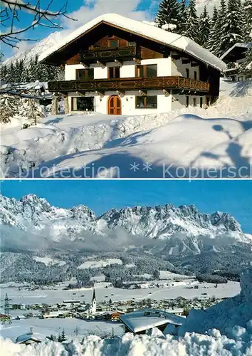 AK / Ansichtskarte Ellmau_Tirol Pension Granada Winterimpressionen Kaisergebirge Ellmau Tirol