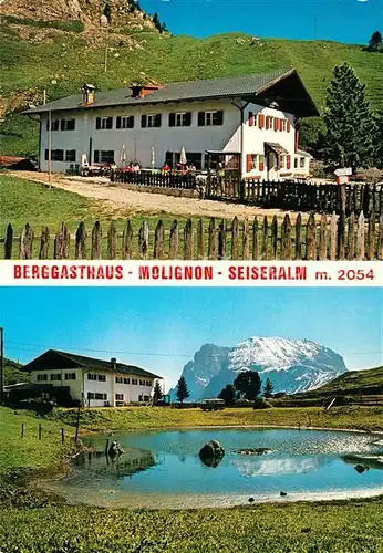 AK / Ansichtskarte Seiser_Alm Berggasthaus Rifugio Molignon Bergsee Dolomiten Seiser_Alm