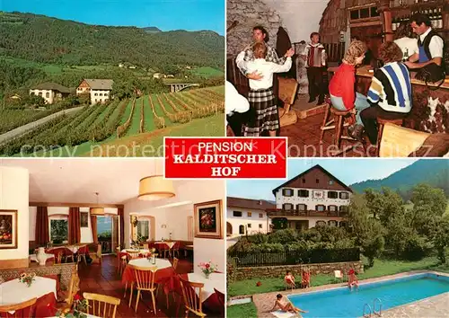 AK / Ansichtskarte Montan Pension Kalditscher Hof Swimming Pool Landschaftspanorama Montan