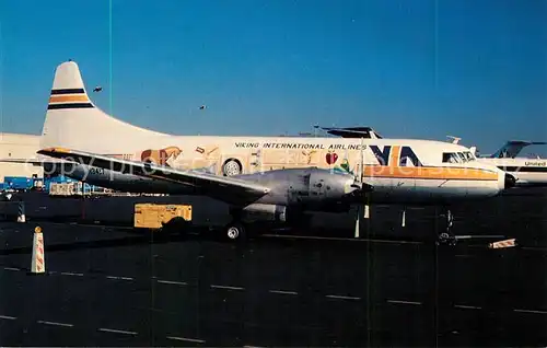 AK / Ansichtskarte Flugzeuge_Zivil Viking International Airlines Convair CV 640 N3417 MSN 48 Flugzeuge Zivil