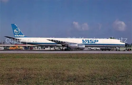 AK / Ansichtskarte Flugzeuge_Zivil VASP Cargo Douglas DC 8 71F c n 45974 PP SOO  Flugzeuge Zivil