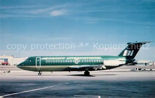 AK / Ansichtskarte Flugzeuge_Zivil Braniff International BAC 111 Flugzeuge Zivil