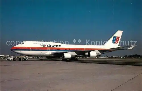 AK / Ansichtskarte Flugzeuge_Zivil United Airlines Boeing 747 422 Flugzeuge Zivil