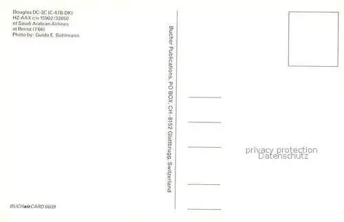 AK / Ansichtskarte Flugzeuge_Zivil Saudi Arabian Airlines Douglas DC 3C HZ AAX c n 15902 32650 Flugzeuge Zivil