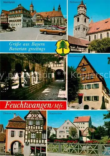 AK / Ansichtskarte Feuchtwangen Marktplatz Stiftskirche  Oberes Tor Feuchtwangen
