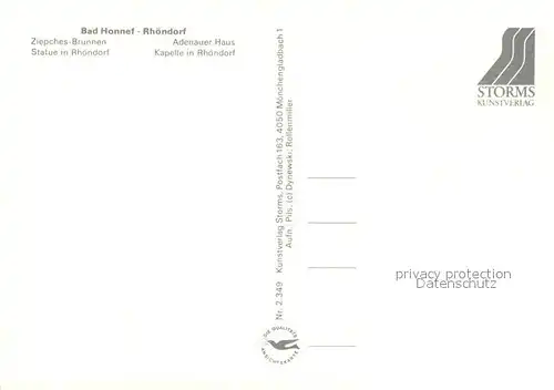 AK / Ansichtskarte Rhoendorf Adenauer Haus Kapelle Ziepches Brunnen Rhoendorf