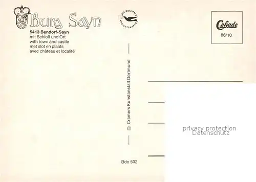 AK / Ansichtskarte Sayn_Bendorf Schloss  Sayn Bendorf