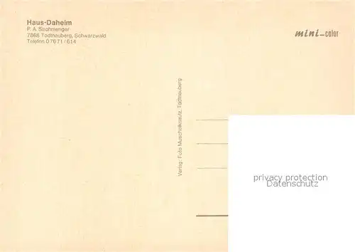 AK / Ansichtskarte Todtnauberg Haus Daheim Todtnauberg