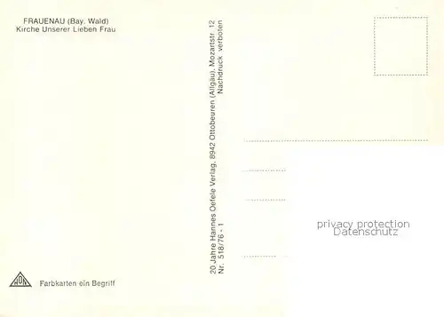 AK / Ansichtskarte Frauenau Kirche Unserer Lieben Frau Frauenau
