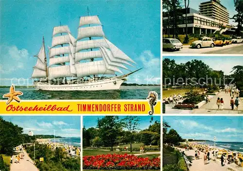 AK / Ansichtskarte Timmendorfer_Strand Segelschiff Strand Timmendorfer_Strand