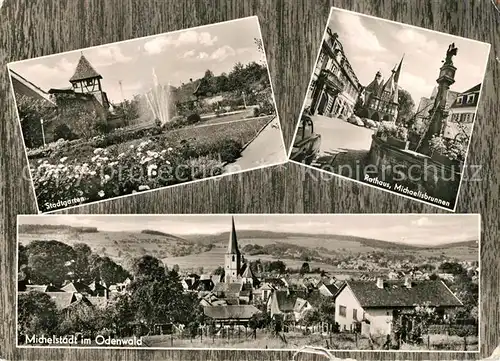 AK / Ansichtskarte Michelstadt Rathaus Michaelisbrunnen  Michelstadt