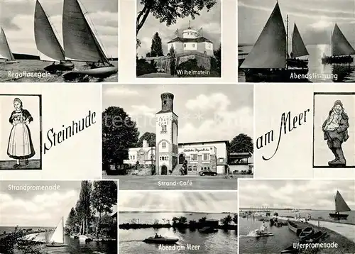 AK / Ansichtskarte Steinhude Regattasegeln Wilhelmstein Strand Cafe Steinhude