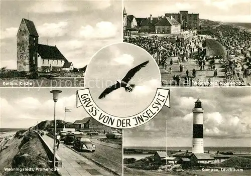 AK / Ansichtskarte Keitum_Sylt Kirche Kampen Leuchtturm Wenningstedt  Keitum Sylt