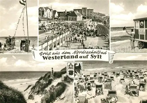 AK / Ansichtskarte Westerland_Sylt Strand Promenade Westerland_Sylt