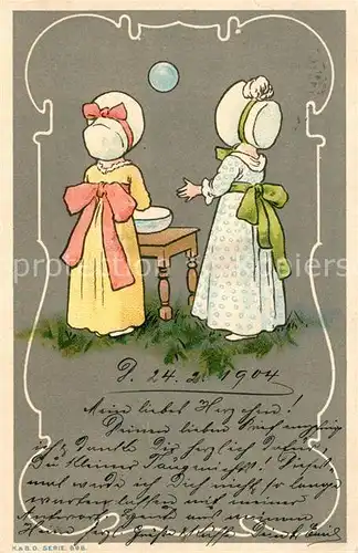 AK / Ansichtskarte Kinder_Child_Enfants Seifenblase Hutmode Litho Kinder_Child_Enfants