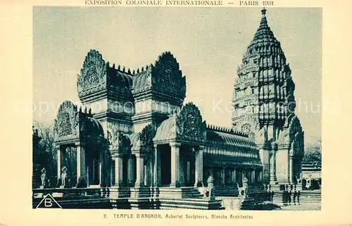 AK / Ansichtskarte Exposition_Coloniale_Internationale_Paris_1931 Temple d Angkor Auberlet Sculpteurs  Exposition_Coloniale