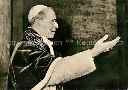 AK / Ansichtskarte Papst Pius XII. Spendenkarte Priesternachwuchs Koenigstein Taunus Papst