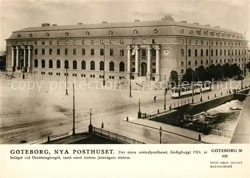 AK / Ansichtskarte Strassenbahn Goeteborg Nya Posthuset  Strassenbahn