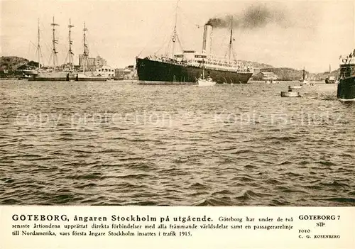 AK / Ansichtskarte Dampfer_Oceanliner Goeteborg angaren Stockholm pa utgaende  Dampfer Oceanliner