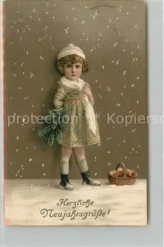 AK / Ansichtskarte Neujahr Kind Maedchen Litho Neujahr