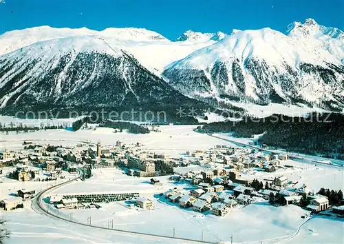 AK / Ansichtskarte Celerina_GR Oberengadin Alpenpanorama Fliegeraufnahme Celerina_GR