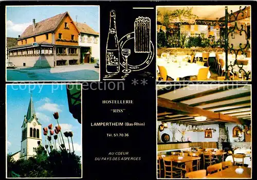 AK / Ansichtskarte Lampertheim_Elsass Hostellerie Riss Restaurant Eglise Lampertheim Elsass
