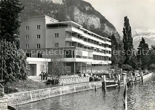 AK / Ansichtskarte Merligen Hotel Beatus am Thunersee Alpen Merligen