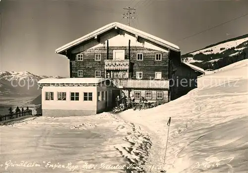 AK / Ansichtskarte Zell_Ziller_Tirol Berggasthaus Grindlalm Winterlandschaft Alpen Zell_Ziller_Tirol