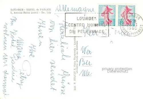 AK / Ansichtskarte Lourdes_Hautes_Pyrenees Hotel de Padoue Lourdes_Hautes_Pyrenees