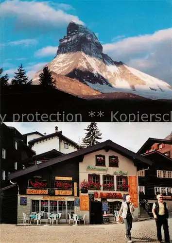 AK / Ansichtskarte Zermatt_VS aeltestes Wirtschaft des Ortes Restaurant du Pont Matterhorn Walliser Alpen Zermatt_VS