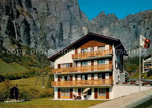 AK / Ansichtskarte Leukerbad Gaestehaus Pension Valesia Flagge Alpen Leukerbad