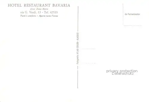 AK / Ansichtskarte Alassio Hotel Restaurant Bavaria Promenade Palmen Kuestenpanorama Riviera dei Fiori Alassio