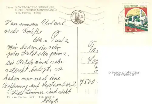 AK / Ansichtskarte Montegrotto_Terme Hotel Terme Montecarlo Montegrotto Terme