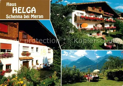 AK / Ansichtskarte Schenna_Meran Gaestehaus Pension Haus Helga Garten Alpenpanorama Schenna Meran