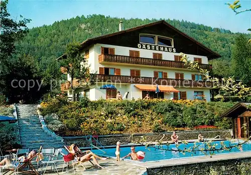 AK / Ansichtskarte Velden_Woerthersee Gaestehaus Wurzer Swimming Pool Velden Woerthersee