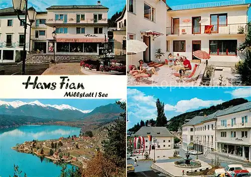 AK / Ansichtskarte Millstatt_Millstaettersee Gaestehaus Pension Haus Fian Brunnen Alpenpanorama Millstatt_Millstaettersee
